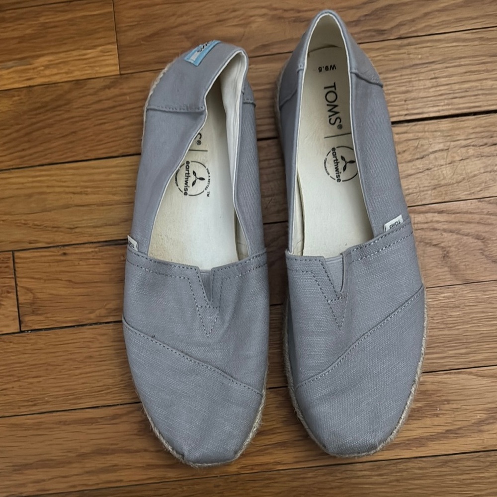 Toms Gray Canvas Slip-On Loafers